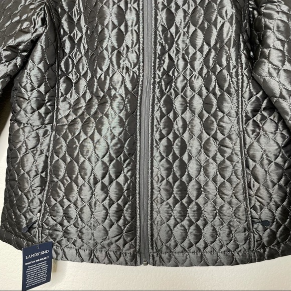 Lands’ End metallic quilted primaloft jacket small new - Picture 3 of 9